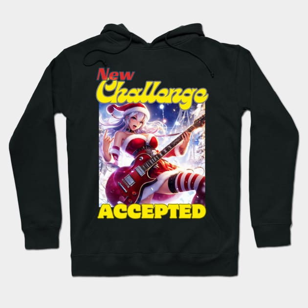 Kawaii, Anime Girl, Christmas, New Challenge Accepted | Catsie Cat Hoodie by Catsie Cat